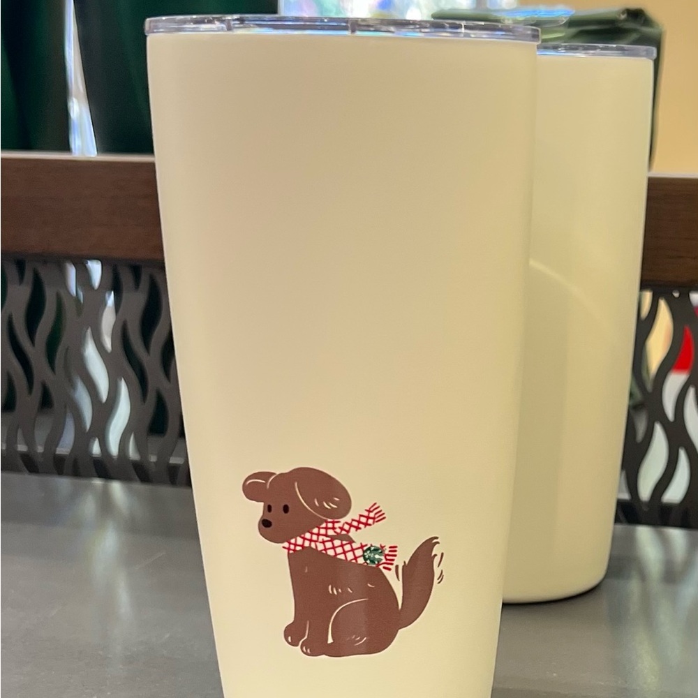 Starbucks MiiR 2025 Holiday 2025 Puppy Dog Tumbler White 16oz brand new
